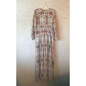(SOLD) Mosaic Abstract Print Maxi Dress